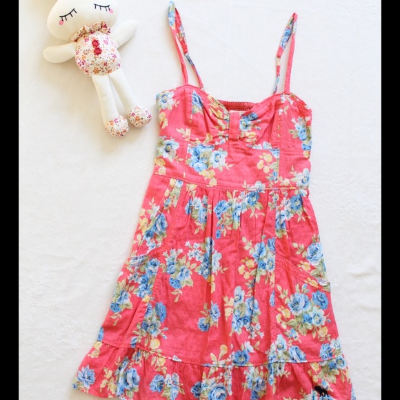 Abercrombie Girls Floral Dress Kids size XL Pink/C - Picture 1 of 5