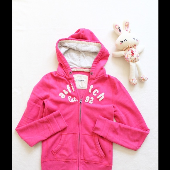 Abercrombie Zipper Hoodie Girls Kids XL Pink Super