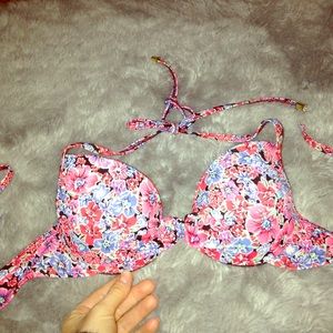 Floral TopShop halter bikini top