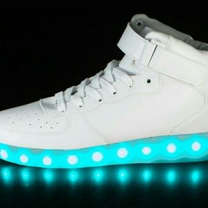 LED Shoes White 6.5 High Top US Mens Size 6.5