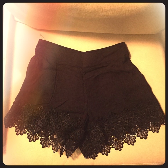 Black Alythea shorts with lace trim. Like new!