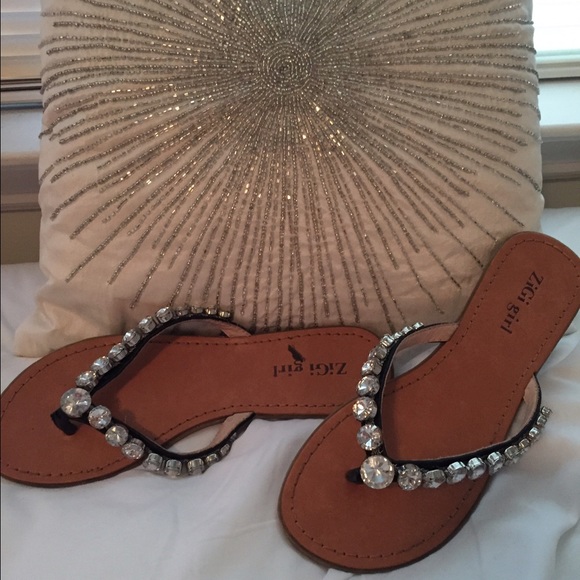 Rhinestone flip flop sandals