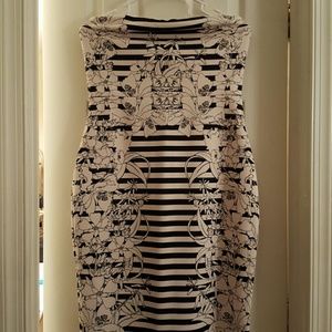 Black & white Strapless Dress