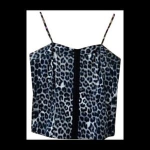 Express Leopard Print Corset Bustier Top