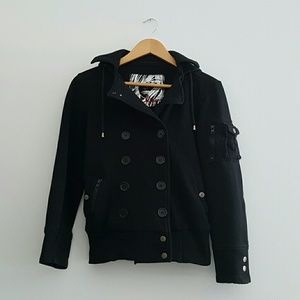 Double Breasted Peacoat Style Hoodie