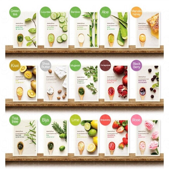 Set of 6 Innisfree Real Squeeze Sheet Mask - Picture 1 of 4