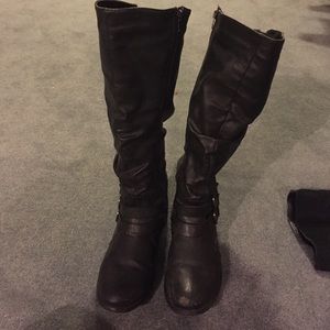 Black Knee High Boots