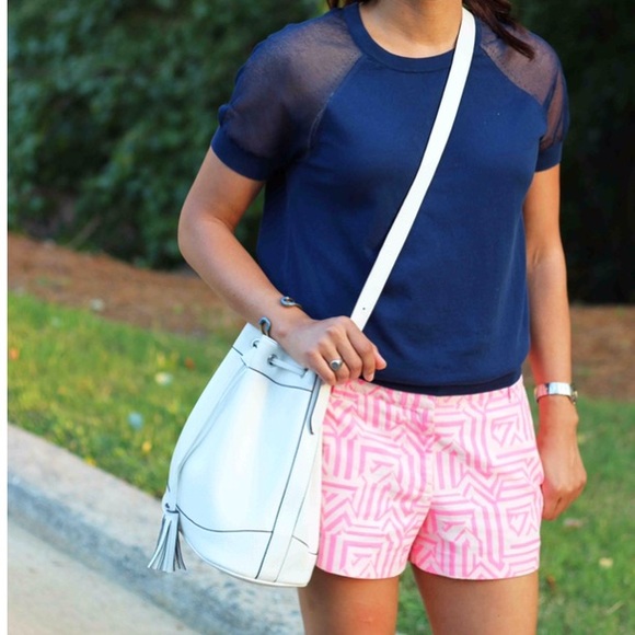 J Crew pink printed shorts sz 8