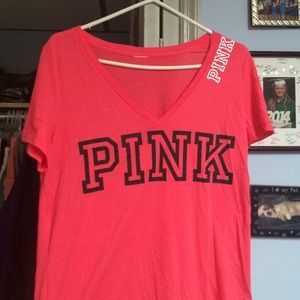 PINK V-neck T-shirt