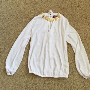 BEBE sheer white dressy top!