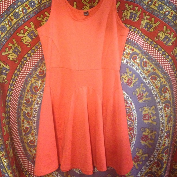 Coral peplum dress