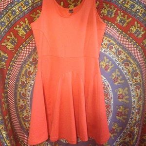 Coral peplum dress