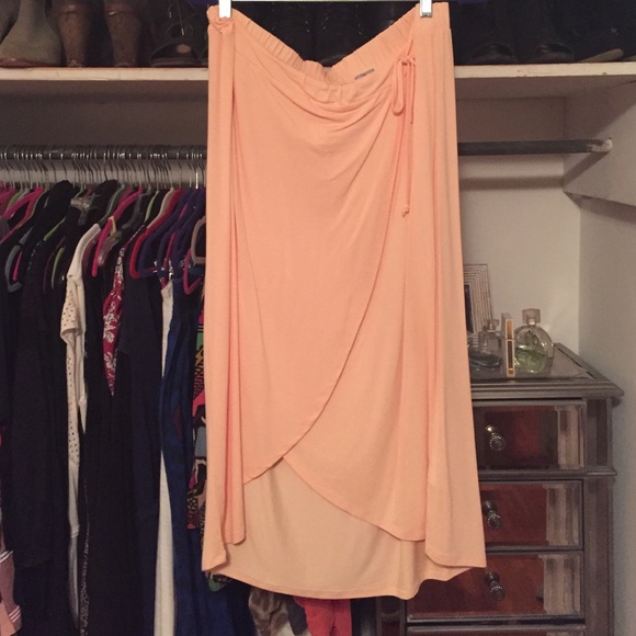 asos peach wrap skirt