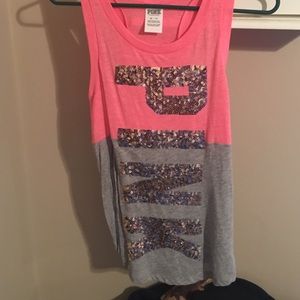 Pink Victoria's Secret glitter tank top