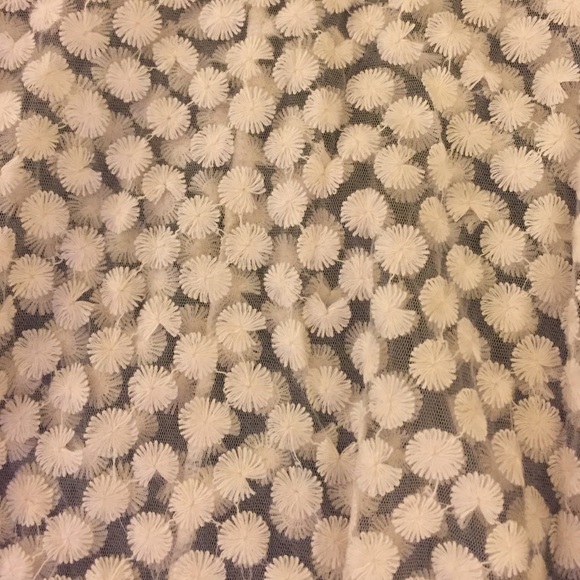 Cream sheer long flare sleeve top. - Picture 2 of 3