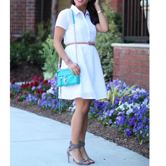 Old Navy White Eyelet Shirtdress sz S