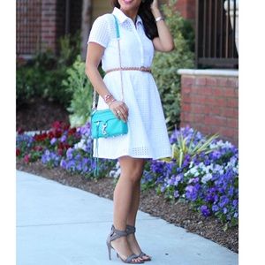 Old Navy White Eyelet Shirtdress sz S
