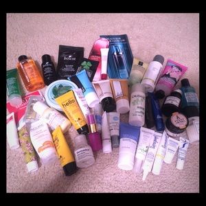 40+ piece high end skincare makeup sample bundle