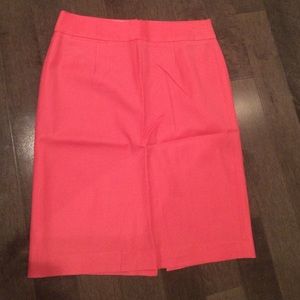 Coral pink pencil skirt