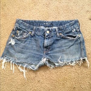7 for all mankind shorts distressed
