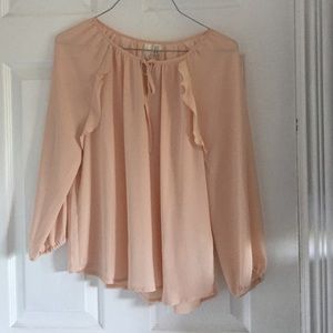 Light pink peasant top