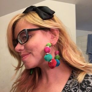 Candy Rock Couture large hoop/ball earrings