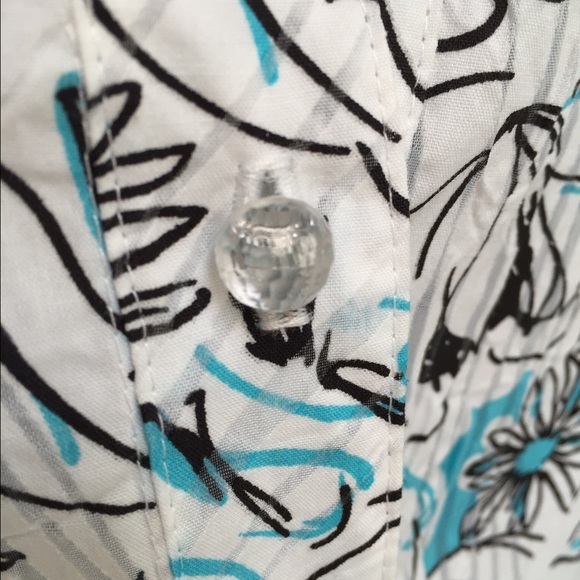 Business Casual 2000's Collared Blue Spring Blouse - Picture 2 of 4