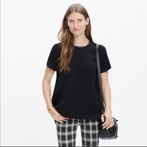 Madewell Leather Trimmed Tailored Tee