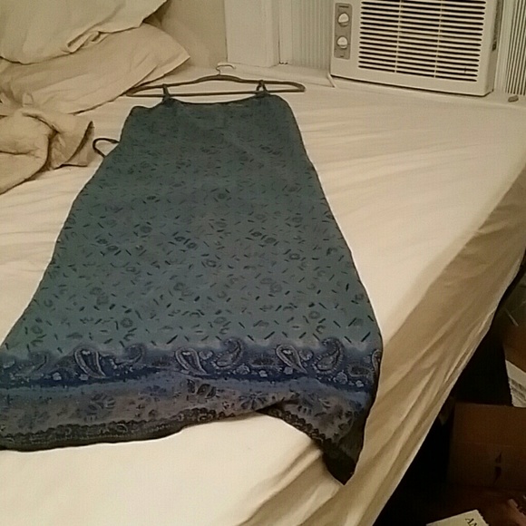 Ankle length blue paisley dress