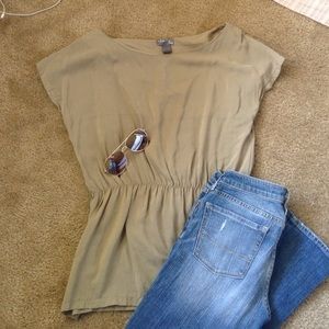Olive green loose top