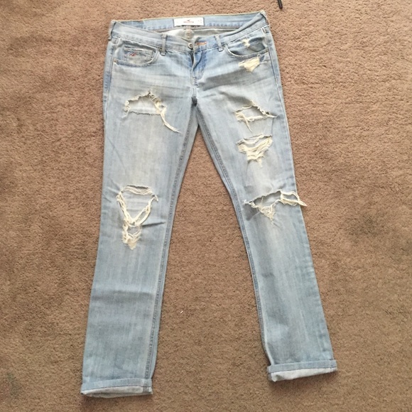 Hollister Skinny Ripped Jeans Light Washed