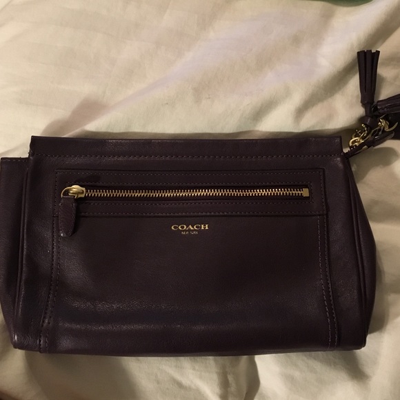 Coach deep purple clutch