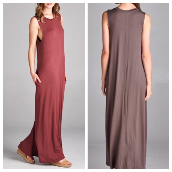 Seamless round neck maxi dress - Picture 2 of 4