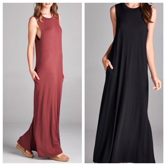 Seamless round neck maxi dress - Picture 3 of 4
