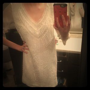 White beaded French Connection dress