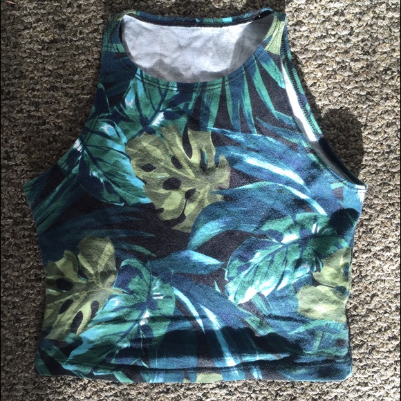 American Apparel palm print crop top