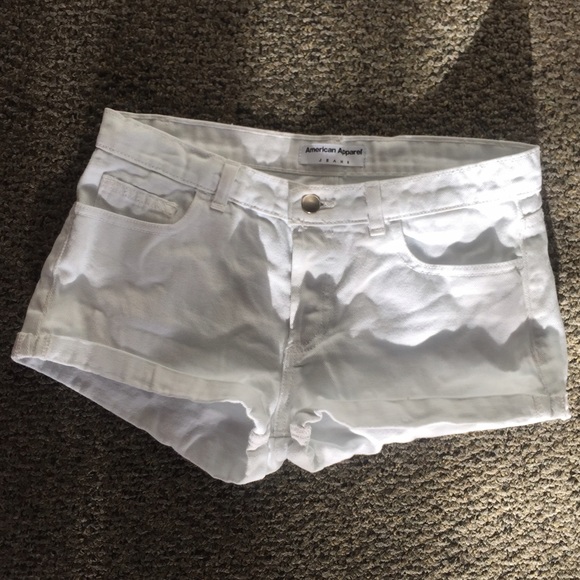 American Apparel white denim shorts