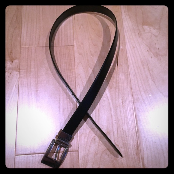 Reversible black and brown leather belt