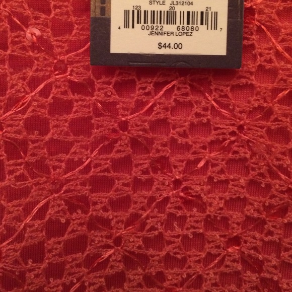 Jennifer Lopez NWT salmon texture & sequin tank - Picture 4 of 6