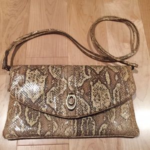 Vintage authentic snake skin purse with flap