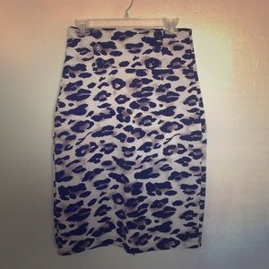 White leopard pencil skirt