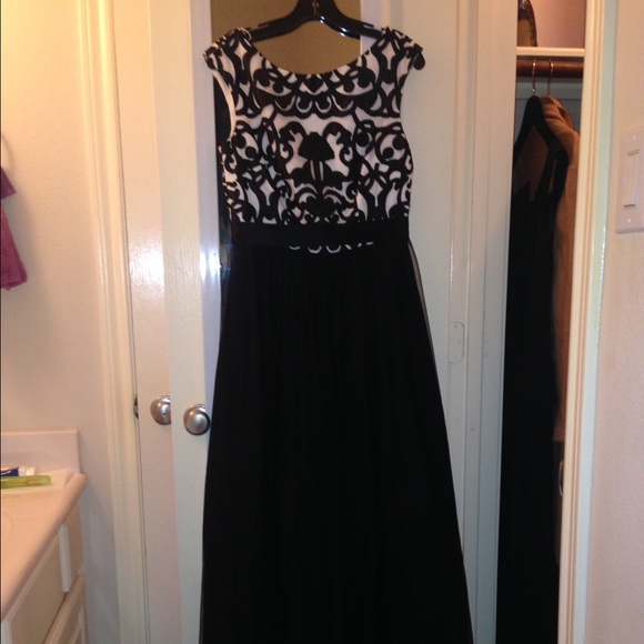 Embroidered Bodice Mesh Ballgown,