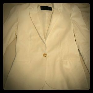 Zara small white blazer with gold button detailing