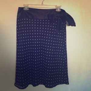 Polka dot pencil skirt.