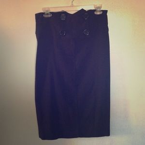 High waist black pencil skirt