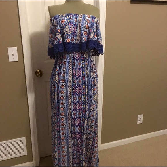 Festival ready - strapless boho maxi dress