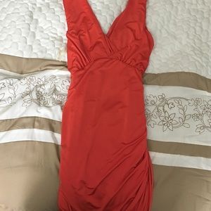 Orange backless party dress