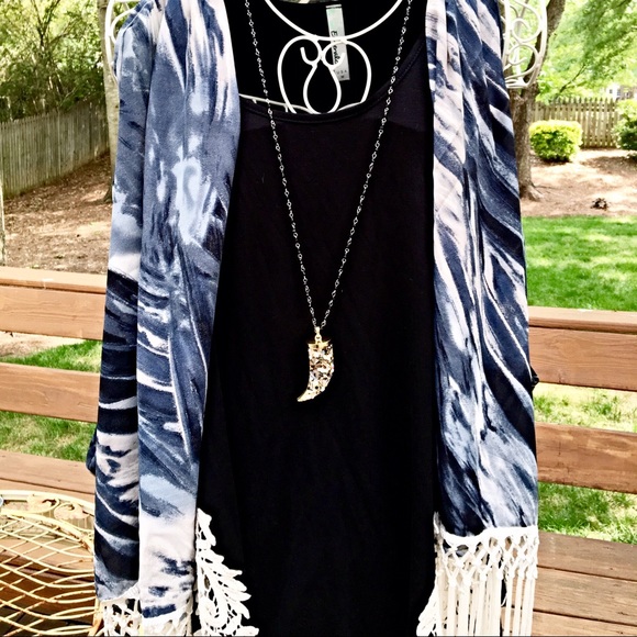 Indigo and cream kimono! LAST 2 - Picture 4 of 4