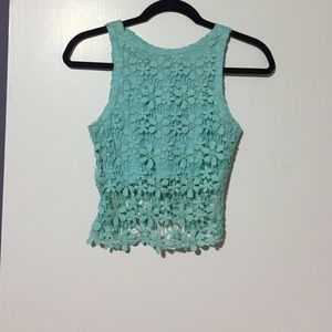 Crochet light blue top