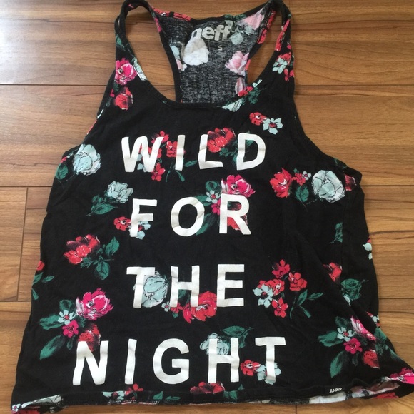 Women's S Neff "Wild for the Night" floral tank.